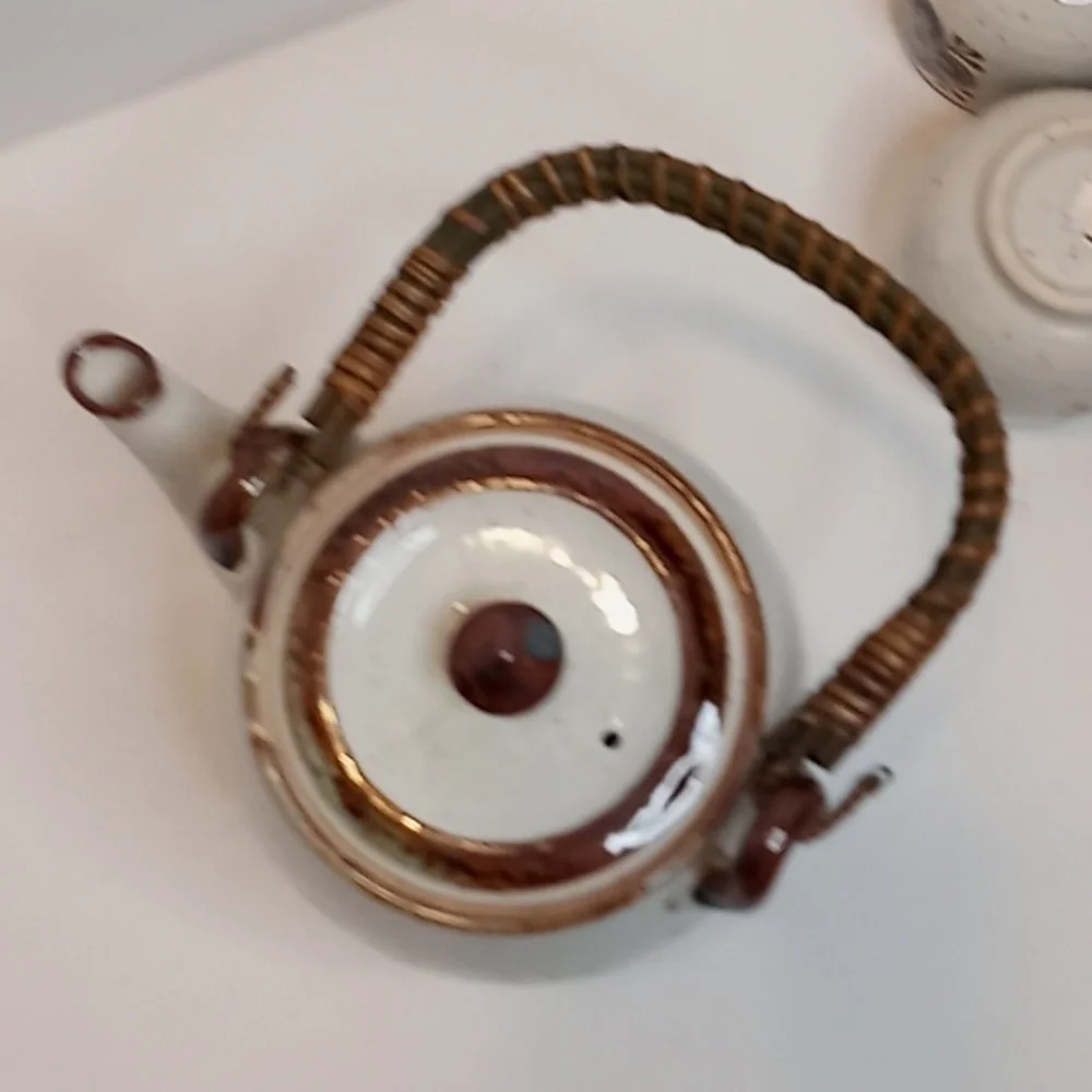 Cottagecore Vintage Handcrafted Otagiri Original Japanese Teapot With Six Cups